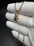 1" 14k Yellow Gold Teddy Bear Pendant 3.5mm Bail 1.41g