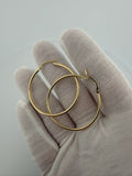 40mm x 2mm 14K Yellow Gold Hoops 2.1g