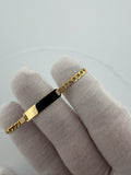6" 14K Yellow Gold Curb Baby ID Bracelet 3.5mm 2.33g