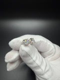 8mm Silver Moissanite Studs GRA Certified 2.0g