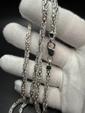 4mm solid 925 sterling silver Byzantine chain — lobster clasp and 925 stamp close-up — Ott Family Jewelry
