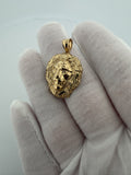 1.25" 14K Yellow Gold Lion Pendant 5.2mm Bail 3.41g
