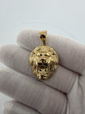 1.5" 14K Yellow Gold Lion Pendant 6.7mm Bail 5.55g