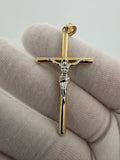 2.25" 14K Two-Tone Crucifix 5mm Bail 2.0g