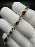 7" 4mm rainbow natural gemstone tennis bracelet, 20ctw, 925 silver, 9.3g – Ott Family Jewelry (2)