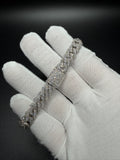 8" Silver 9ctw VS/VVS Lab Diamond Cuban 10mm 38.8g