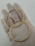 55mm x 2mm 14K Yellow Gold Hoops 3.2g