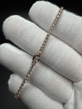 7" 14K Rose Gold 3ctw Lab Diamond Tennis Bracelet 2.3mm 6.05g