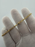 8" 14K Yellow Gold Rope Bracelet 3mm 6.24g
