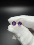 6mm 14k Yellow Gold Amethyst Studs .65g