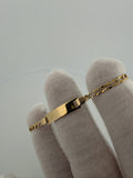 6 inch 3mm diamond cut curb baby ID bracelet in 14K yellow gold, 2.73g, view 2 - Ott Family Jewelry