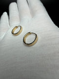 15mm 14K Yellow Gold Flat Edge Huggies 2.2g