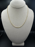 18" 14k Yellow Gold Diamond Cut Rope 3mm 13.8g
