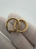 20mm x 3mm 14K Yellow Gold Fancy Hoops 1.8g