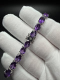 7.25" 6mm natural amethyst tennis bracelet, 30ctw, 925 silver, 14.6g – Ott Family Jewelry (2)