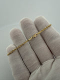 7" 10K Yellow Gold Rope Bracelet 2.5mm 3.1g