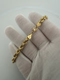 8" 14K Yellow Gold Rope 6mm 7.23g