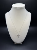 18" 14k White Gold Chain & 1" 1ctw VS/VVS Lab Diamond Cross 1.5g