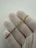 7 inch 2.5mm tri-color rope bracelet in 14K gold, 3.4g, view 2 - Ott Family Jewelry