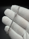 7" 14k White Gold 4.04ctw E-F VS Lab Diamond Tennis Bracelet EGL Certified 2.8mm 5.9g