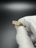 Size 10 Gold over Silver 2ctw VS/VVS 3 Row Lab Diamond Ring 6.2g