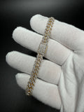 8" Gold over Silver 6ctw VS/VVS Lab Diamond Cuban Bracelet 8mm 19.2g