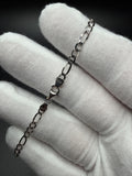 7.5" 14K White Gold Figaro 3mm 2.62g