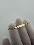 5.5 inch 2.5mm curb baby ID bracelet in 14K yellow gold, 1.52g, view 2 - Ott Family Jewelry