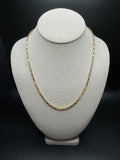 20" 14k Yellow Gold Fancy Paperclip 3.5mm 6.81g