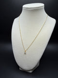 18" Gold over Silver Chain 1/4ctw Round Lab Diamond Solitaire Pendant 1.5g