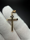 1.5" 14K yellow gold round cross pendant, 1.35g – Ott Family Jewelry (2)