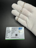 7" 14k Yellow Gold 7.2ctw E-F VS Lab Diamond Tennis Bracelet EGL Certified 3.5mm 8.68g