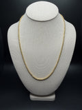 22" 14k Yellow Gold Dia Cut Moon Bead Chain 3mm 14.6g