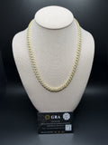 8mm Moissanite Cuban Chain, 12.6ctw D VVS1, GRA Certified, Gold Over 925 Silver, 20" (59.1g)