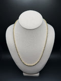 22" 10K Yellow Gold Diamond Cut Moon Bead Chain 4mm 11.0g