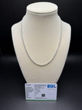 17" 14k White Gold 7.03ctw E-F VS Lab Diamond Tennis Chain EGL Certified 2.2mm 11.25g