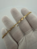 8" 10K Yellow Gold Rope Bracelet 3mm 5.7g