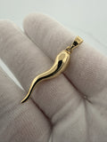 1.75" 14K Yellow Gold Italian Horn 4.5mm Bail 7.2g