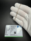 7" 14k Yellow Gold 4.04ctw E-F VS Lab Diamond Tennis Bracelet EGL Certified 2.8mm 5.7g