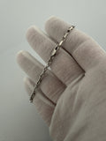 8" 14K White Gold Herme$ 3mm 8.1g