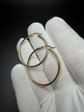 35mm x 2mm 14K Yellow Gold Hoops 1.81g