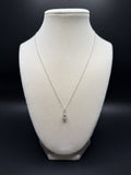 14k White Gold 1ct VS/VVS Lab Diamond Solitaire Pendant with Diamond Bail .8g