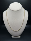 22" 14k Yellow Gold Dia Cut Moon Bead Chain 3mm 14.7g