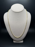 24" 14K Yellow Gold Rope Chain 3.7mm 8.3g