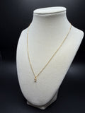 18" Gold over Silver Chain 1/4ctw Emerald Lab Diamond Solitaire Pendant 1.4g