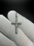 1.25" Silver Latin Cross Pendant 2/3ctw VS/VVS Lab Diamond 3.5mm Bail 1.9g