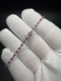7" 2.2mm lab diamond and ruby alternating tennis bracelet, 1.50ctw, 925 silver, 5.0g – Ott Family Jewelry (3)