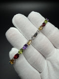 7" 4mm rainbow natural gemstone tennis bracelet, 20ctw, 925 silver, 9.3g – Ott Family Jewelry (3)