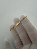6" 14K Yellow Gold Curb Baby ID Bracelet 3mm 2.52g