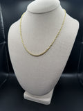 18" 14k Yellow Gold Diamond Cut Rope 3mm 13.8g